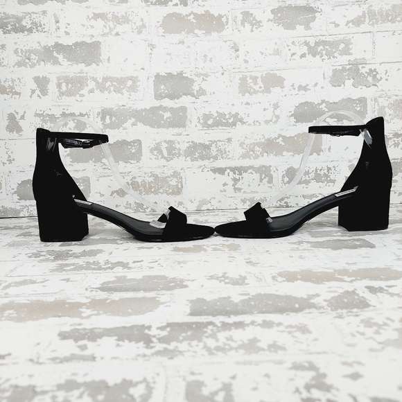 Steve Madden Women's Irenee Black Leather Slip On Block Heeled Sandals M927 - Picture 7 of 11